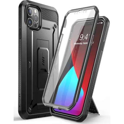 Afbeelding van Supcase 360 Backcase hoesje met screenprotector Geschikt Voor iPhone 12 Pro en Zwart