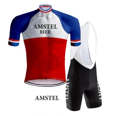 Afbeelding van Retro Wielertenue Amstel Bier Rood/Blauw REDTED