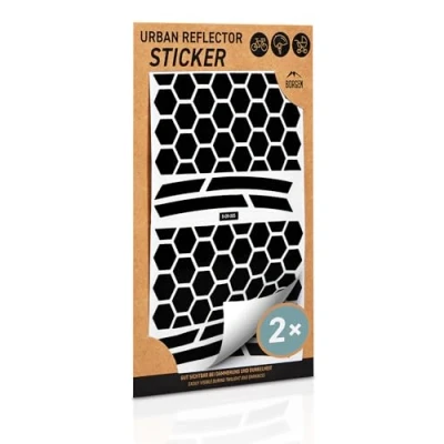 Afbeelding van Borgen reflectorsticker, set van 2 voor fiets, velgen, helm Reflecterende stickerset duisternis, school feflectoren fietsstickers