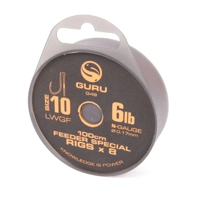 Afbeelding van Guru LWGF Feeder Special 100cm (8 rigs) Maat : 0.17mm haak 10