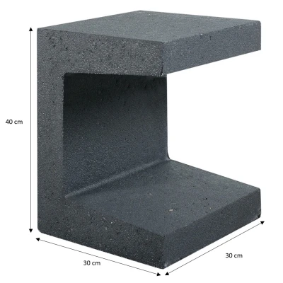 Afbeelding van Gardenlux U Element 30x30x40 Cm Zwart Eenvoudig te stapelen