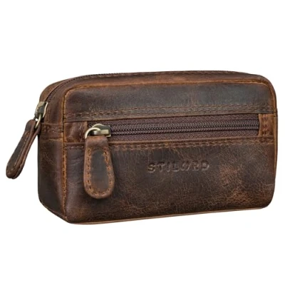 Afbeelding van STILORD Neal Sleutelportemonnee, leer, sleuteletui voor dames en heren, met sleutelhanger, klein sleutelvak, RFID kunststof, geschenkdoos, Soria Bruin, Small, Portemonnee