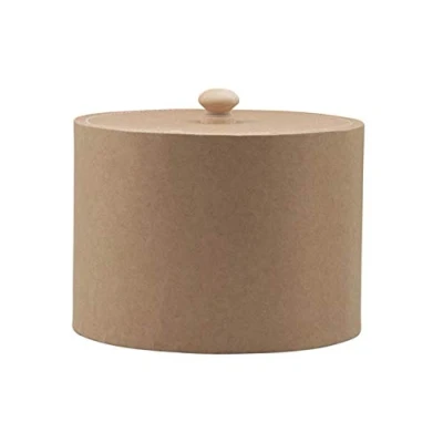 Afbeelding van GLOREX 6 2027 046 Ronde doos van natuurlijk karton met deksel, ca. 16,5 x 12 cm, voor opslag, als geschenkdoos en sieradendoos, kan op maat gemaakt worden