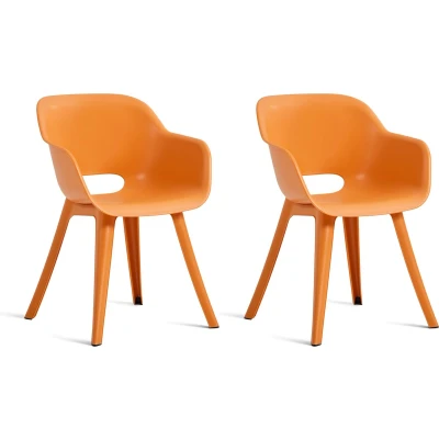 Afbeelding van Keter Akola Tuinstoelen 2 stuks 56,5x55x80cm Oranje