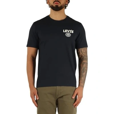Afbeelding van Levi&#039;s Graphic Crewneck TEE Tshirt print, Heren, Maat: Small, Navy