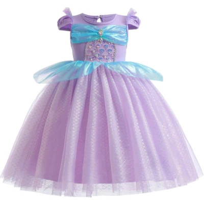 Afbeelding van Prinsessendroom Deluxe Lila Zeemeermin jurk 110/116 (4/5 jaar) Prinsessenjurk Verkleed kleding Feestjurk