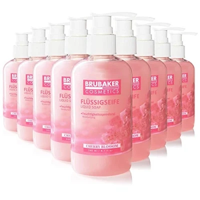 Afbeelding van BRUBAKER Cosmetics 50 Pack Handzeep Vloeibare Zeep Cherry Blossom x 240 ml in een Praktische Dispenser Reinigt Zacht en Hydrateert