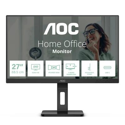 Afbeelding van AOC Pro Line Q27P3CV LED monitor Energielabel F (A G) 68.6 cm (27 inch) 2560 x 1440 Pixel 16:9 4 ms HDMI, DisplayPort, Hoofdtelefoonaansluiting, USB, USB C