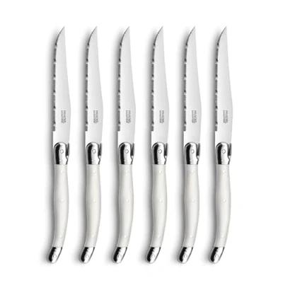 Afbeelding van Messen Set Lou Laguiole Rustic Vleeswaren Wit Metaal 6 Stuks