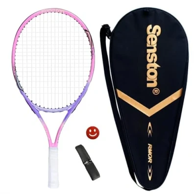 Afbeelding van Senston 23&quot; Junior Tennisracket met rackettas, Lichtgewicht Tennisracket, 1 Grip, Trillingsdempers