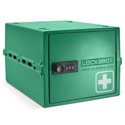 Afbeelding van Lockabox One™ Compacte en hygiënische afsluitbare doos voor voedsel, medicijnen, technologie veiligheid thuis (Medi Green)