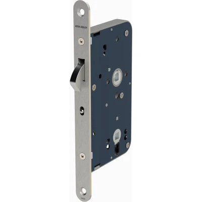 Afbeelding van ASSA ABLOY Schuifdeurslot badkamer afgerond 20 x 235 mm RVS doornmaat 60 PC 72