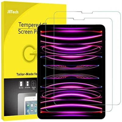 Afbeelding van JETech Screen Protector voor iPad Air 5/4 10,9 Inch, Pro 11 Inch (2022/2021/2020/2018 Modellen), Face ID Compatibel, Gehard Glas Schermbeschermer, 2 Stuks