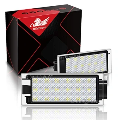 Afbeelding van WinPower LED Kentekenverlichting Achter Lamp 18SMD 6000K Xenon Wit Foutloos voor Laguna/Vel Stis/Megane/Master/Clio/Twingo/Kangoo/Espace etc., 2 Stuks
