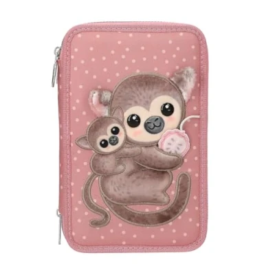 Afbeelding van Depesche TOPModel 3 vaks etui met aap JUICY
