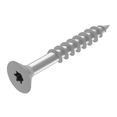 Afbeelding van SECCARO Spaanplaatschroef 6 x 45 mm, roestvrij staal V2A VA A2, houtschroef met gedeeltelijke schroefdraad, TX/binnenzeskant 150 stuks