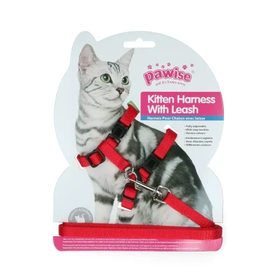 Afbeelding van Pawise Kitten Harness Leash Red/Blue