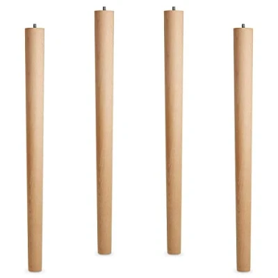 Afbeelding van 4 stuks SOTECH tafelpoot, beuken ruw, rond, diameter: 40/60 mm, hoogte: 710 mm met rooischroef M10 x 20