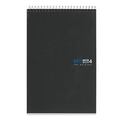 Afbeelding van Miquelrius Notitieboek A5, Notebook The Original, verslaggever, 4 gekleurde strepen, 120 vellen geruit, 5 mm, papier 70 g/m², 2 gaten, compacte kartonnen omslag, zwart