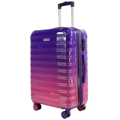 Afbeelding van Blade Kofferset, 3 delig, uitbreidbaar, harde koffer, trolleys, lichte rolkoffer, handbagage van ABS + PC met TSA slot, 4 spinner wielen, delige reiskofferset, lila, Large, koffer