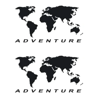 Afbeelding van tradercat Stickers auto camper Adventure wereldkaart caravan sticker van vinyl voor alle gladde oppervlakken Autosticker met geïllustreerde handleiding