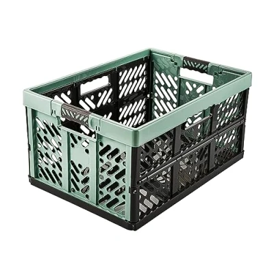 Afbeelding van Keeeper Plastic opvouwbare boodschappenmand 45L groen