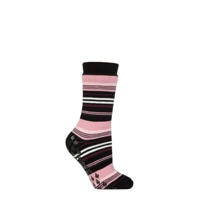 Afbeelding van IOMI Heat Holders Dikke 3.1 TOG warme antislip grip thermische pantoffelsokken voor heren en dames Raynauds, Zwarte streep, 36.5 43.5 EU