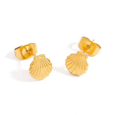 Afbeelding van Bijoutheek Oorknoppen Summer Vibe Oester Schelp Goud