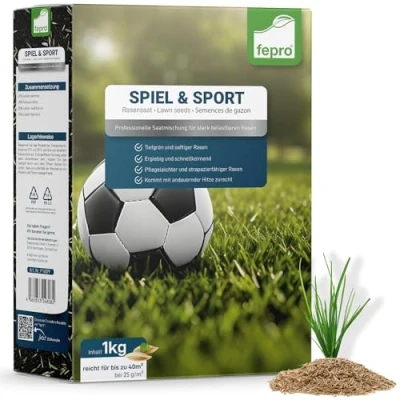 Afbeelding van 1 kg graszaad, sport en spel, snelkiemend, 40 m², robuust, diepgroen, ideaal voor nieuw zaaien nazaaien, voorjaar