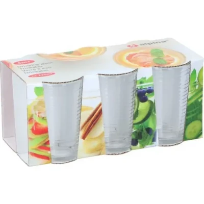 Afbeelding van alpina Waterglazen drinkglazen set 6 delig vaatwasmachinebestendig 220 ml