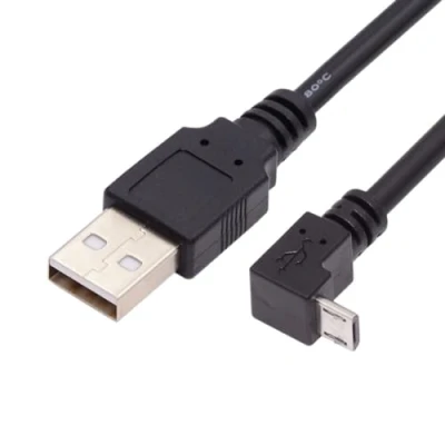Afbeelding van chenyang USB 2.0 naar Micro 90 graden omlaag Hoekige Data Charge Extension Kabel 0.3M