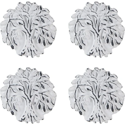 Afbeelding van Clayre &amp; Eef Deurknop Ø 4 cm Wit Ijzer Rond Boom Meubelknop Kastknop
