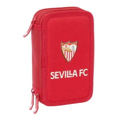 Afbeelding van Driedubbele Pennenzak Sevilla Fútbol Club Rood 12,5 x 19,5 5,5 cm 37 Onderdelen