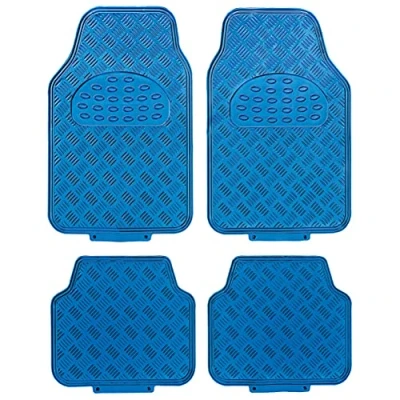 Afbeelding van Race Sport Automattenset Alu look Universeel Pvc Blauw 4 delig