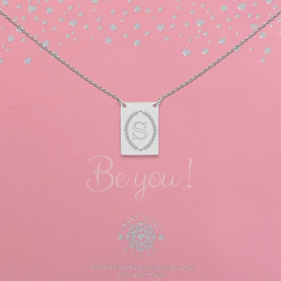 Afbeelding van Heart to Get Zilveren Kettingen Initaal S Letter ketting Initialen Plaatje met initiaal en krans