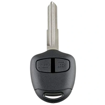 Afbeelding van Vervangende sleutelbehuizing met 2 toetsen autosleutel sleutel onbewerkt type MIT8 afstandsbediening radiosleutel behuizing zonder transponder of elektronica. INION (voor Mitsubishi (KS10Ano)