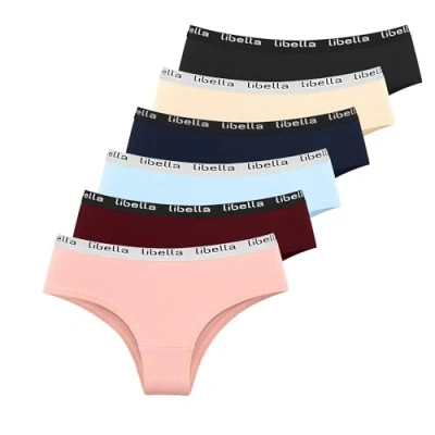 Afbeelding van Libella 3411 Onderbroeken voor dames, katoen, set van 6 stuks, Meerkleurig 9, L