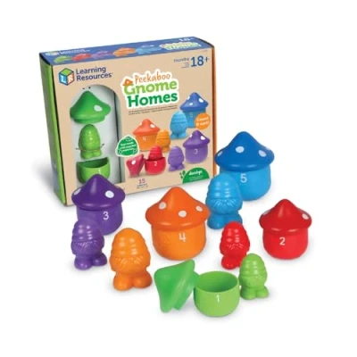Afbeelding van Learning Resources Kiekeboe Kabouterhuisjes, vanaf 18 maanden, educatief speelgoed, voorschoolse leeractiviteiten, peuterspeelgoed 2 4 jaar, Montessori duurzaam speelgoed