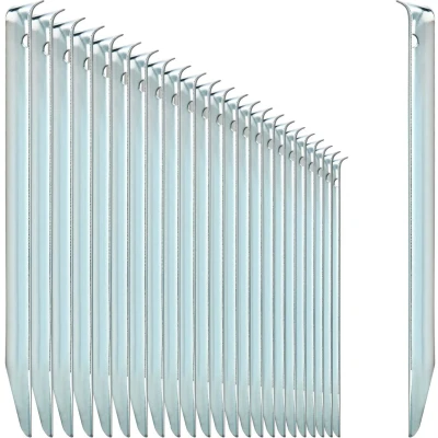 Afbeelding van 24 x tentharingen van staal, halfronde, robuuste haringen voor camping en outdoor, ideaal normale ondergrond