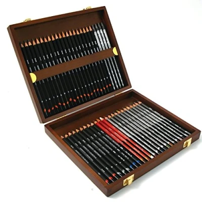 Afbeelding van Derwent Schetscollectie, Tekenen en Schrijven, Set van 48 Potloden in Houten Geschenkdoos, Ideaal voor Schetsen, Professionele Kwaliteit, 0700759