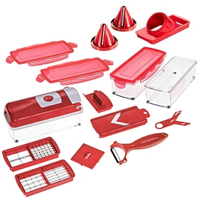 Afbeelding van Genius Groente en Fruit Cutter, rood, 22,2 x 10 8,2 cm