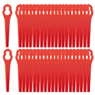 Afbeelding van 100 stuks reservemessenset grastrimmer accessoires voor Einhell accu BG CT 18 Li, RG GE kunststof messen compatibel met