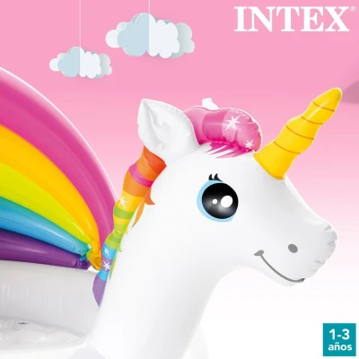 Afbeelding van Opblaasbaar Kinderzwembad Intex Eenhoorn Zonnetent 45 L 102 x 69 127 cm (6 Stuks)