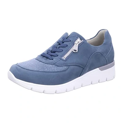 Afbeelding van Waldläufer Ramona Sportieve veterschoenen, Dames, Maat: 39, Denim Leer