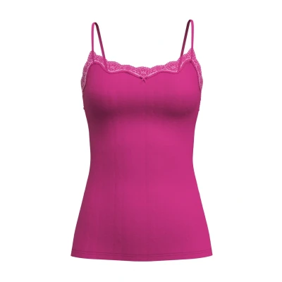 Afbeelding van Calida Etude Toujours Spaghetti top voor dames, verstelbare bandjes, elegante krijtstrepen look, met swiss+katoen keurmerk, Orchid Bloem, 36 38
