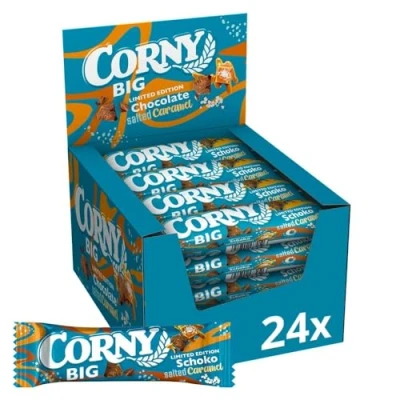 Afbeelding van Mueslireep Corny BIG chocolade Salted Caramel, met en gezouten karamel, 24 x 40 g