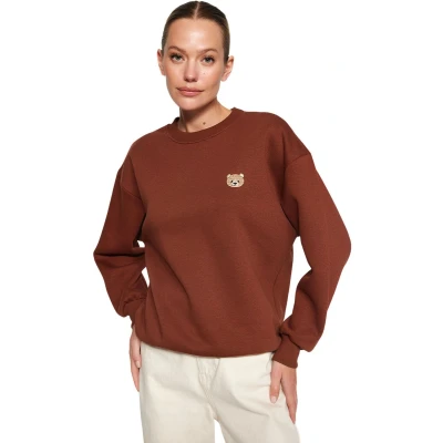 Afbeelding van Trendyol Grijs Met Dierenborduursel, Normale/Normale Pasvorm, Fleece Gebreid Sweatshirt Dikke Binnenkant Twoaw24Sw00196