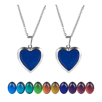 Afbeelding van Bixorp Friends BFF Ketting voor 2 Verandert van kleur! Hartje met opbergruimte Zilverkleurig Vriendschapsketting
