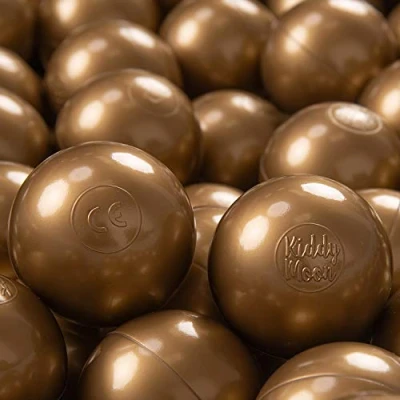 Afbeelding van KiddyMoon Plastic Ballen Voor Kinderen Ø 7 Cm Kleurig Gecertificerd Gemakt In EU, Goud,300