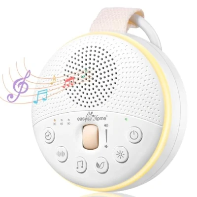 Afbeelding van Easy@Home Draagbare geluidsmachine voor baby&#039;s 34 rustgevende slaapliedjes &amp; natuurgeluiden 3 timersets nachtlampje babyspullen pasgeborenen hoge exacte volumeregeling USB